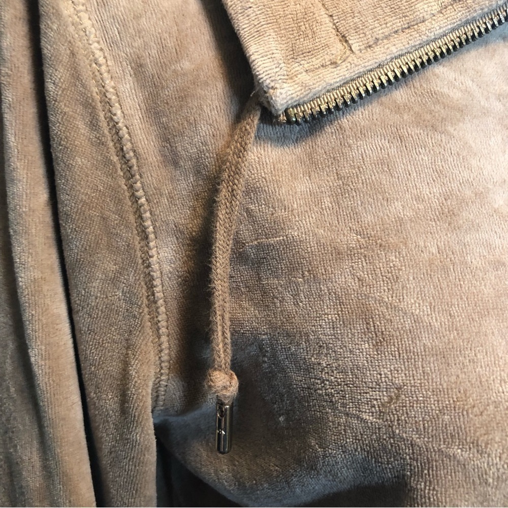 Michael Kors Vintage Light Brown Velour Zip Up Jacket with pockets Size Medium - Picture 8 of 14